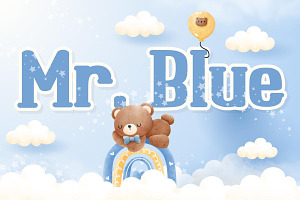 Mr. Blue - Handwritting, a Handwritten Font by Charmingbear59.design