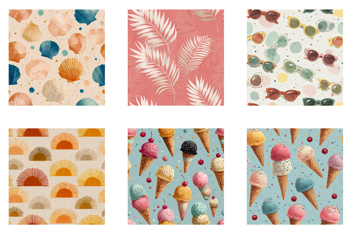 Summer Digital Paper, a Pattern Graphic by CreationArt (Photo 2 of 6)