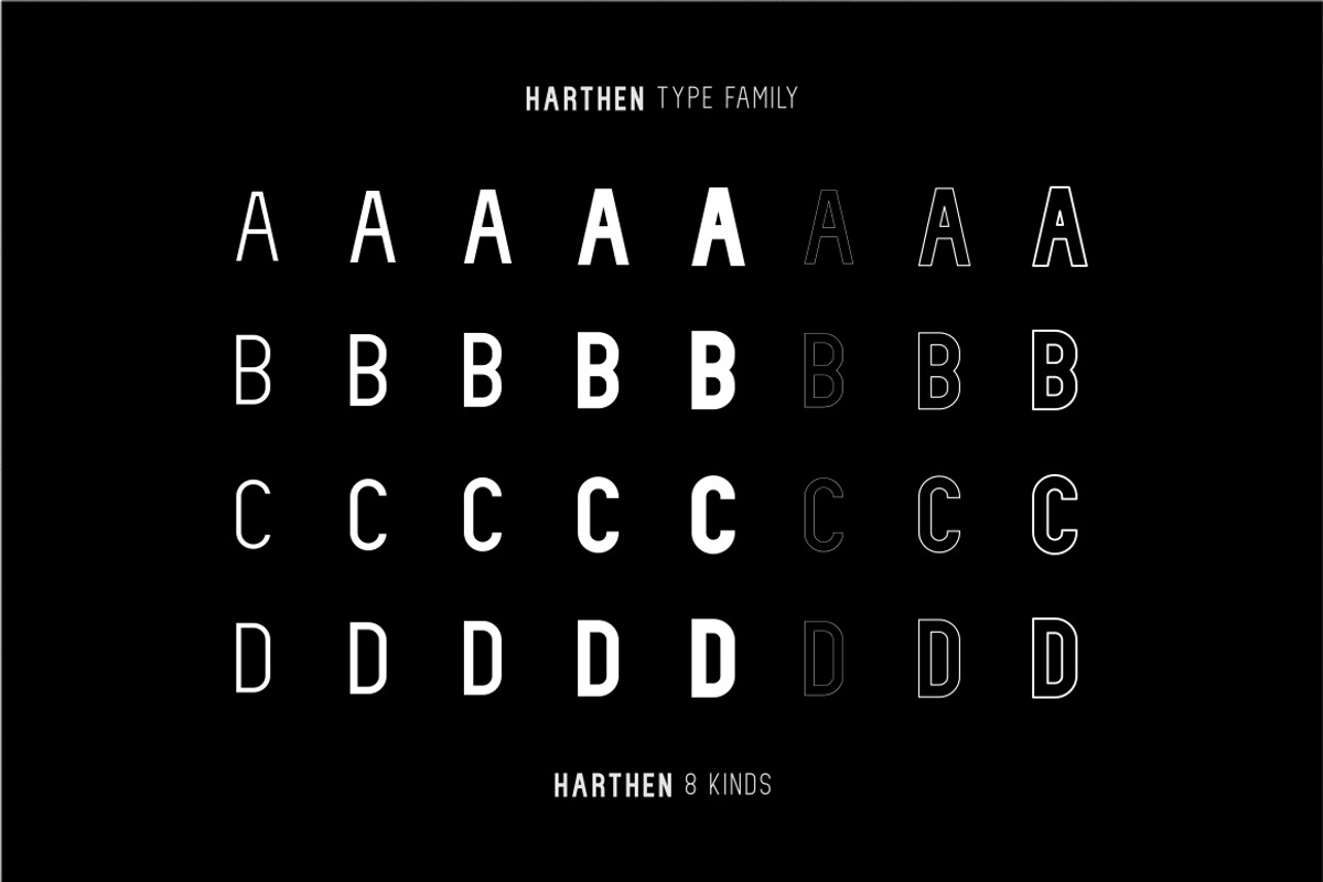 Harthen sans serif powerful family, a Sans Serif Font by suhadidesign (Photo 3 of 11)