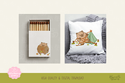 Autumn Capybara Camping Clipart, an Animal Illustration by Blumensdiary (Thumbnail 5 of 6)