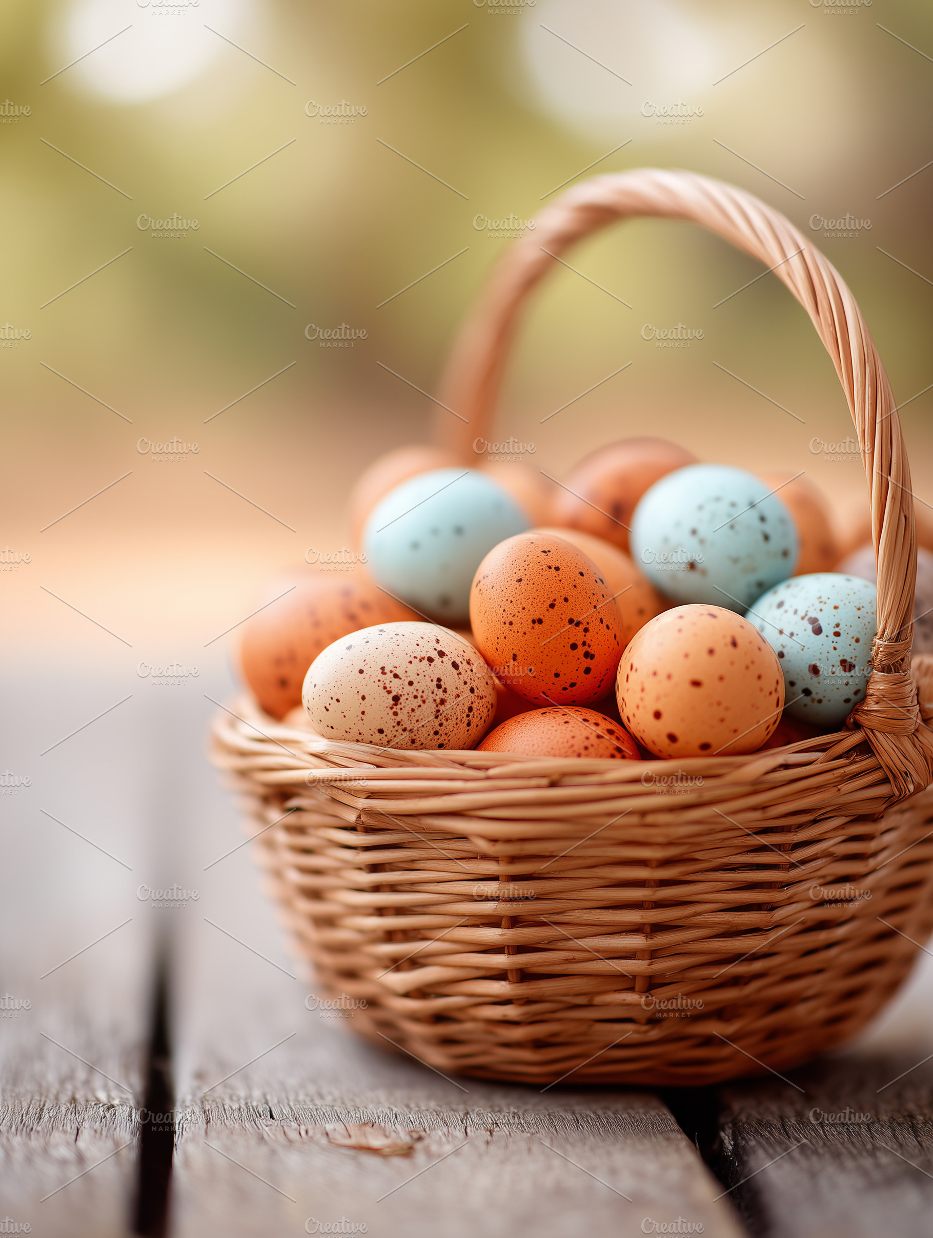 Colorful speckled Easter eggs in, a Holiday Photo by MistyDay