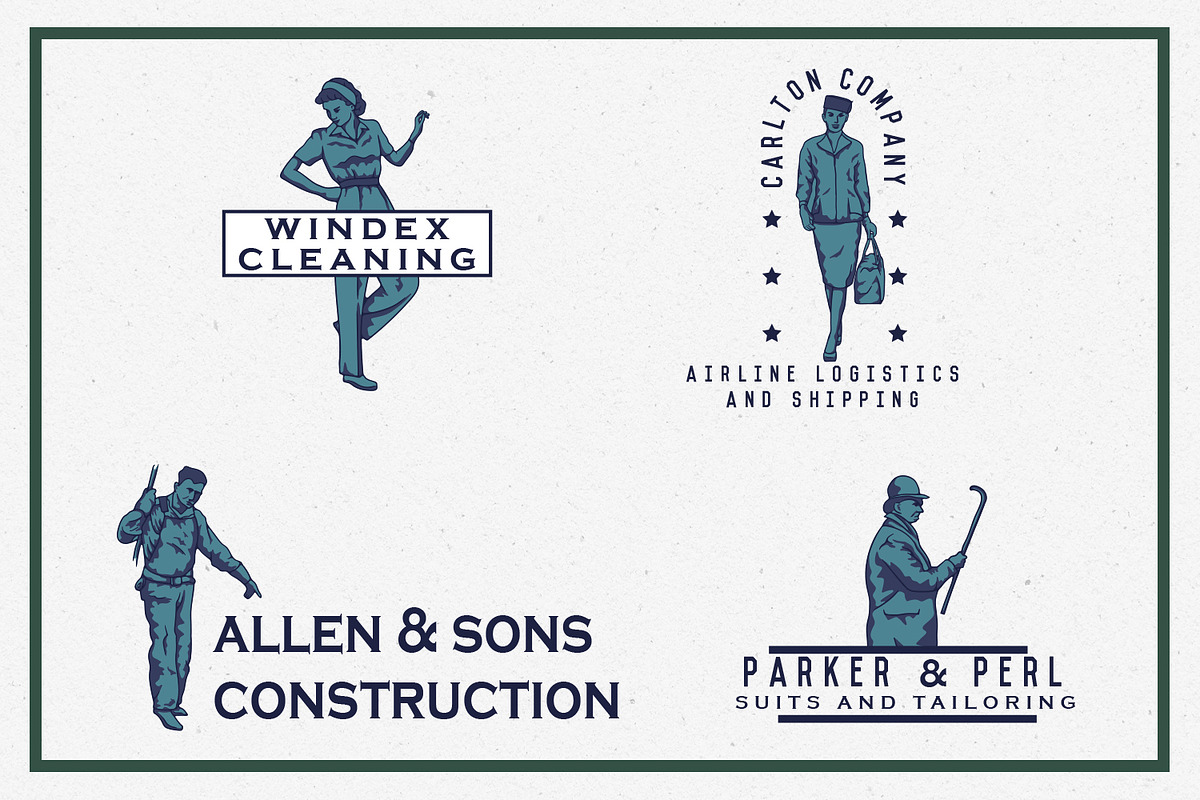 Vintage People Logos, a Branding & Logo Template by Justin Achammer (Photo 4 of 9)