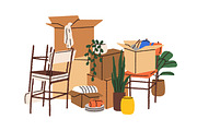 Cardboard boxes piles for moving set, an Object Illustration by Good Studio (Thumbnail 3 of 7)