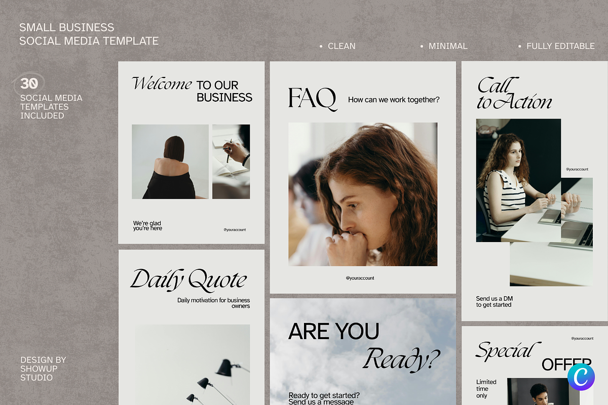 Small Business Instagram Templates, a Social Media Template by ShowUp! Studio (Photo 1 of 12)
