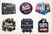 Black Friday Sale Clipart Bundle PNG, an Illustration by RobertsArt (Thumbnail 2 of 4)