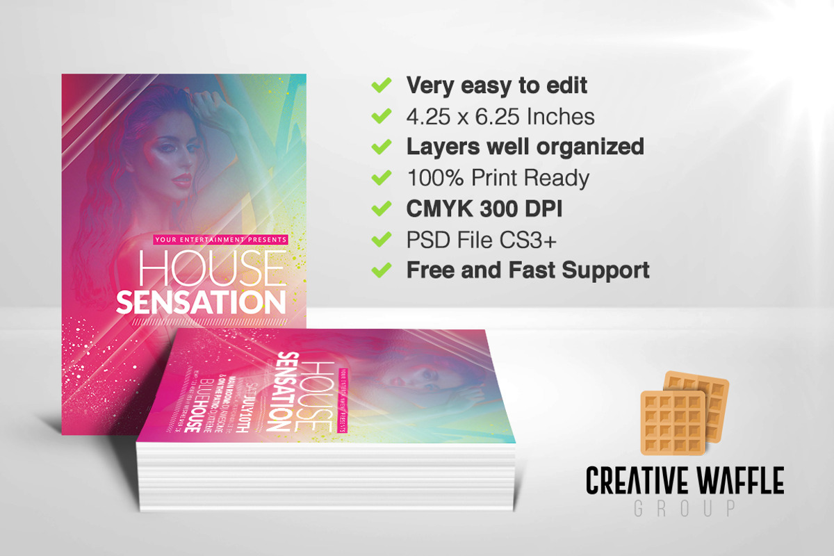 House Sensation Flyer Template, a Flyer Template by Creative Waffle (Photo 4 of 5)