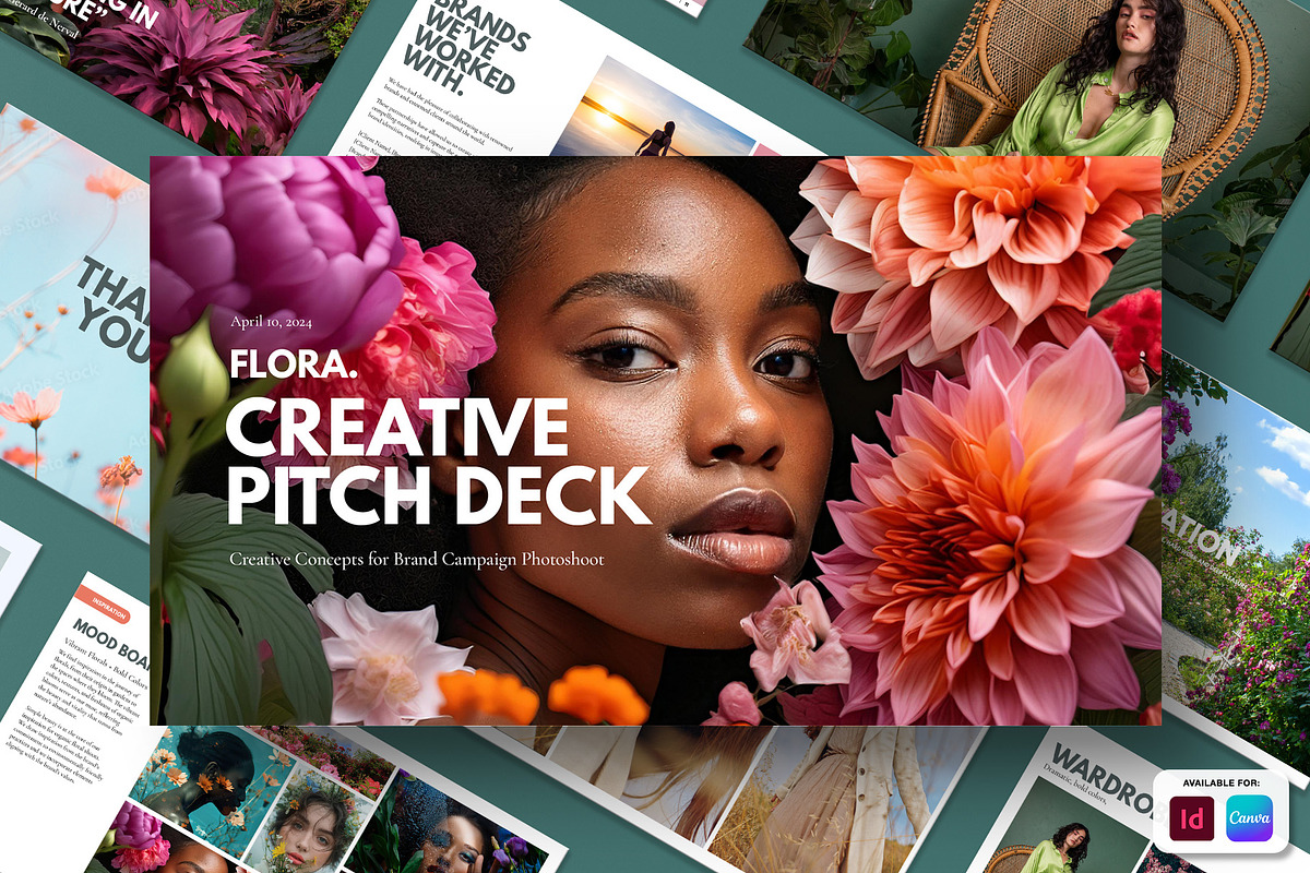 Flora Pitch Deck & Proposal Template, a Presentation Template by Good Creative Studio (Photo 1 of 7)