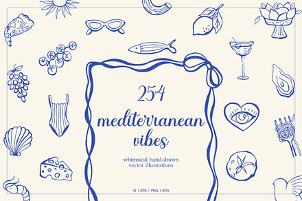 Mediterranean Vibes Clipart Set, an Object Illustration by ViktoriyaD