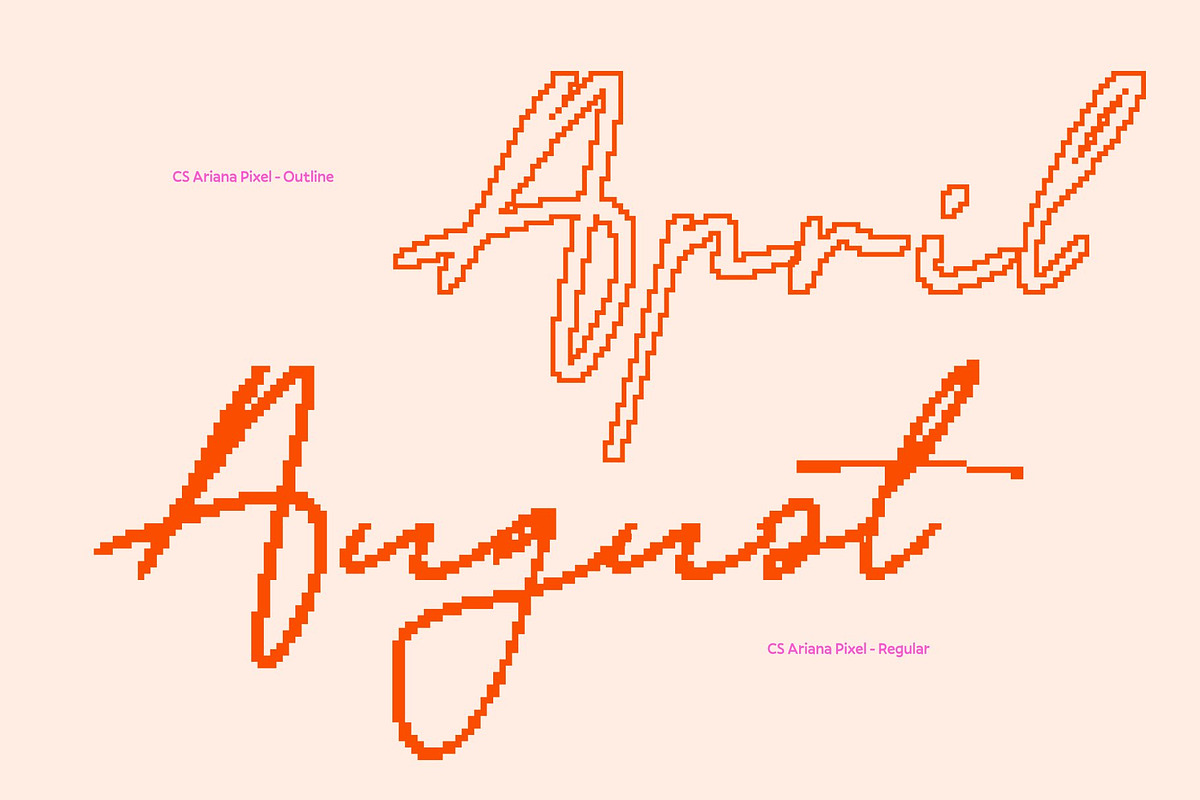 CS Ariana Pixel, a Script Font by Craft Supply Co. (Photo 3 of 8)