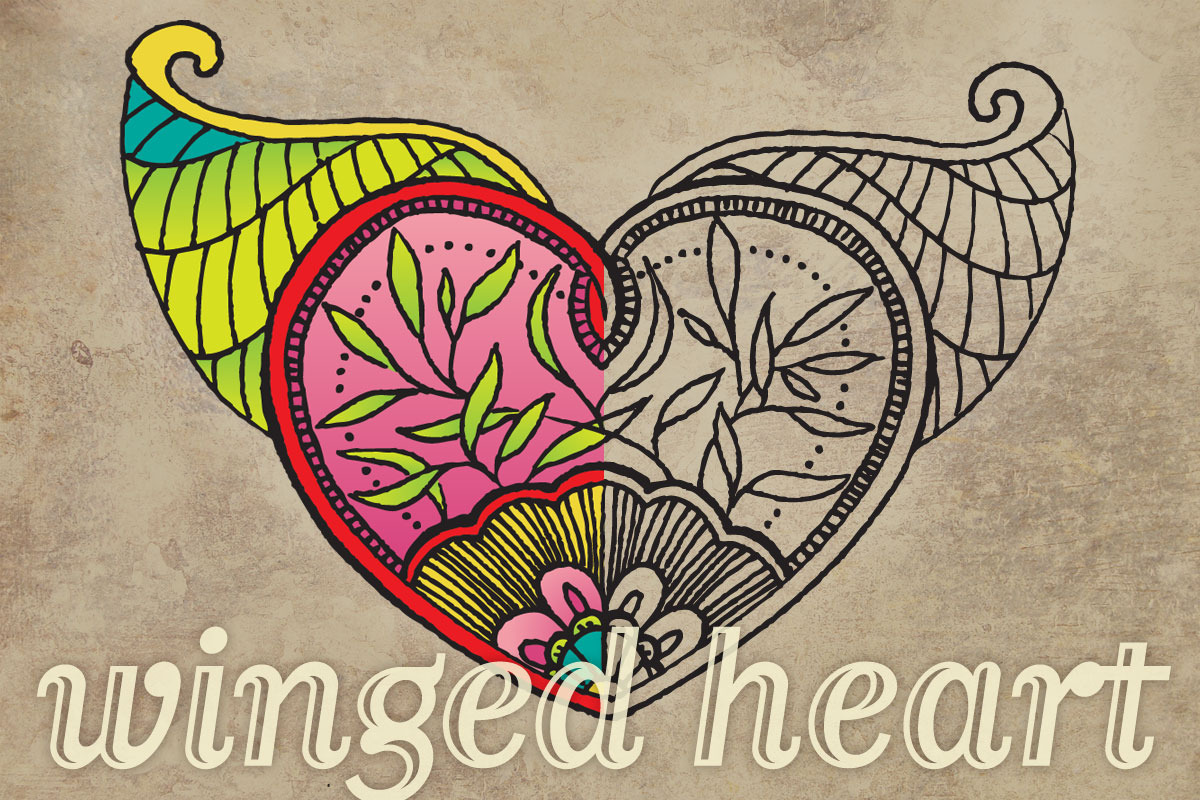 Vector & Bitmap Winged Heart
