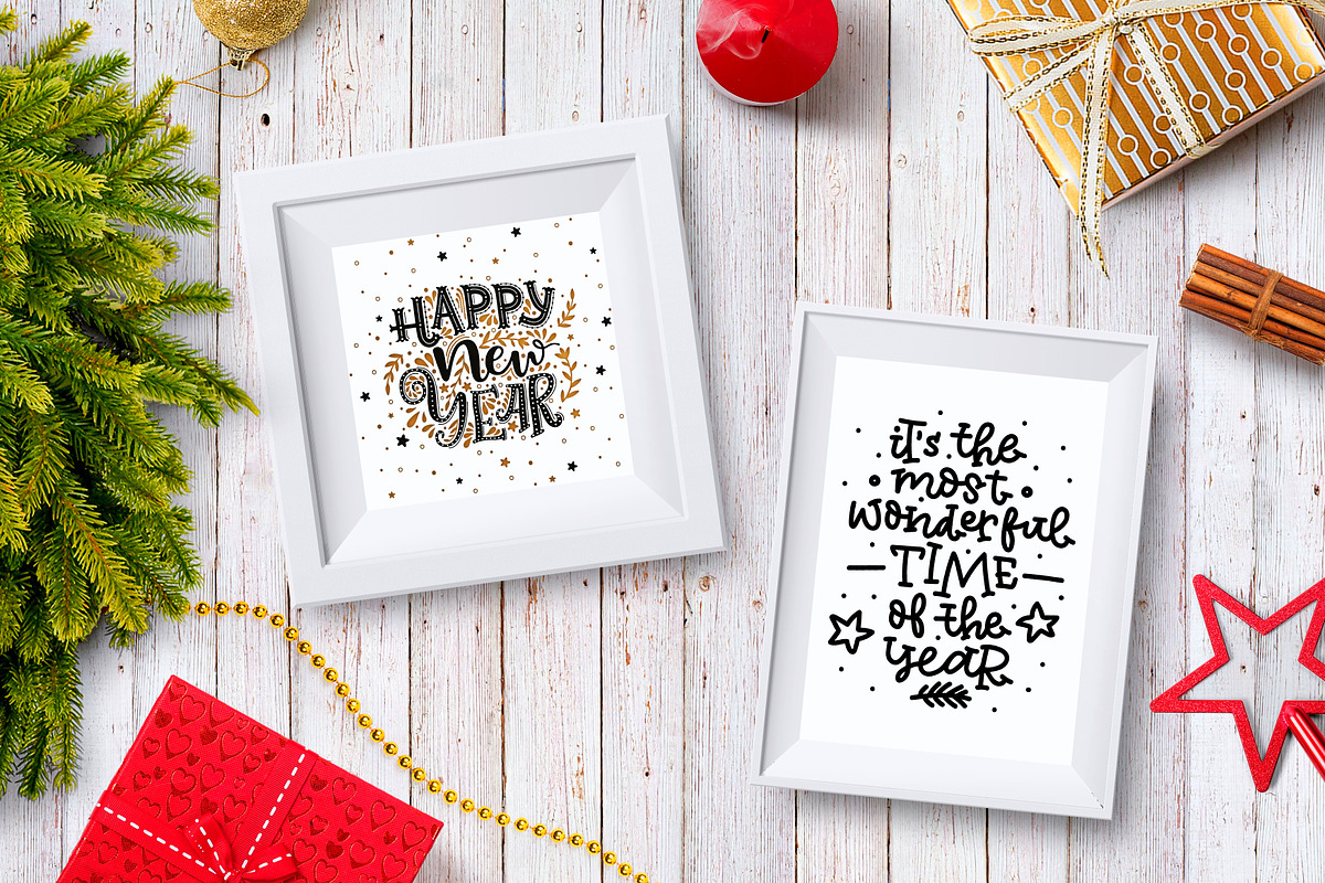 Christmas and New Year Lettering, an Object Graphic by ekzi.letters (Photo 2 of 5)