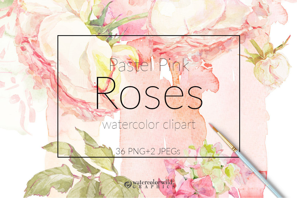 Roses watercolor clipart, an Illustration by watercolorwild.graphics (Photo 1 of 8)