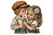 Romantic Daisy Couple Clipart JPG, a Person Illustration by Memories By Lea (Thumbnail 7 of 19)