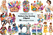 Mothers Day Sewing Clipart, an Illustration by Craft Nest (Thumbnail 1 of 5)