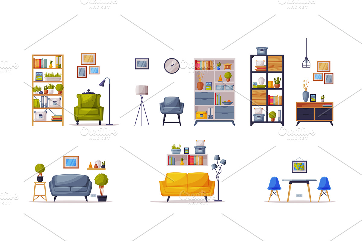 Modern Room Interior Design with, an Object Illustration by TopVectors