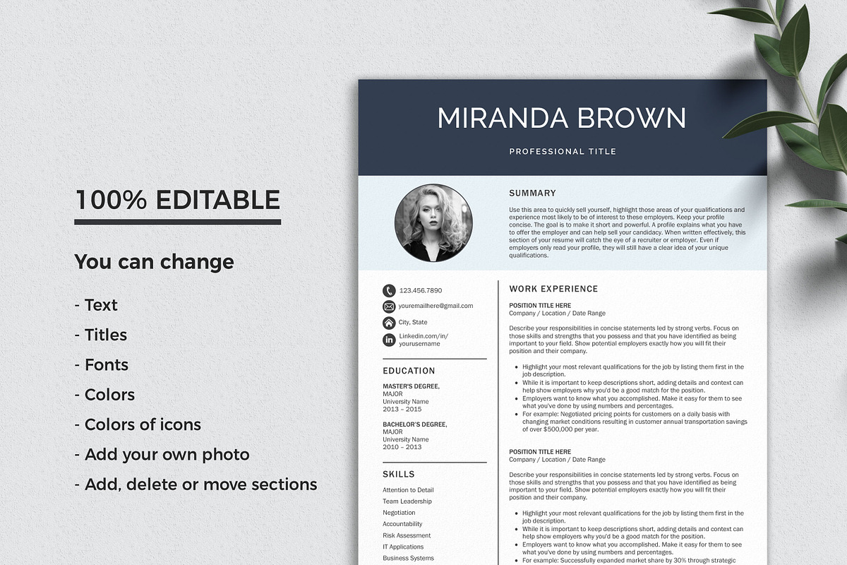 Resume with Photo / CV Template, a Resume Template by Klamp Studio (Photo 6 of 11)