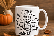 Cowboy Ghost Halloween Clipart SVG, a Seasonal Illustration by TanchaArt (Thumbnail 2 of 5)