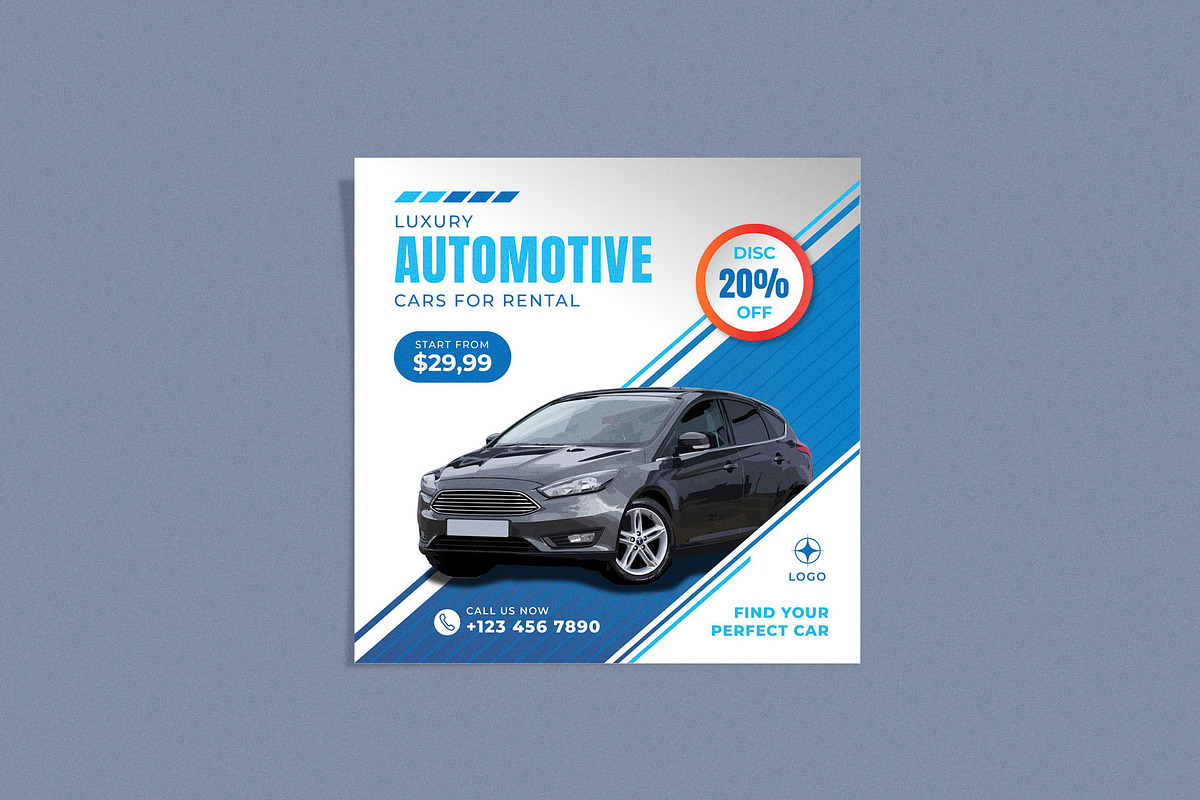 Automotive Rental Square, a Flyer Template by Me55enjah Design (Photo 2 of 3)