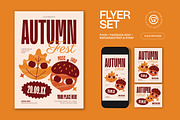 Red Orange Autumn Festival Flyer Set, a Flyer Template by graphicook (Thumbnail 1 of 3)