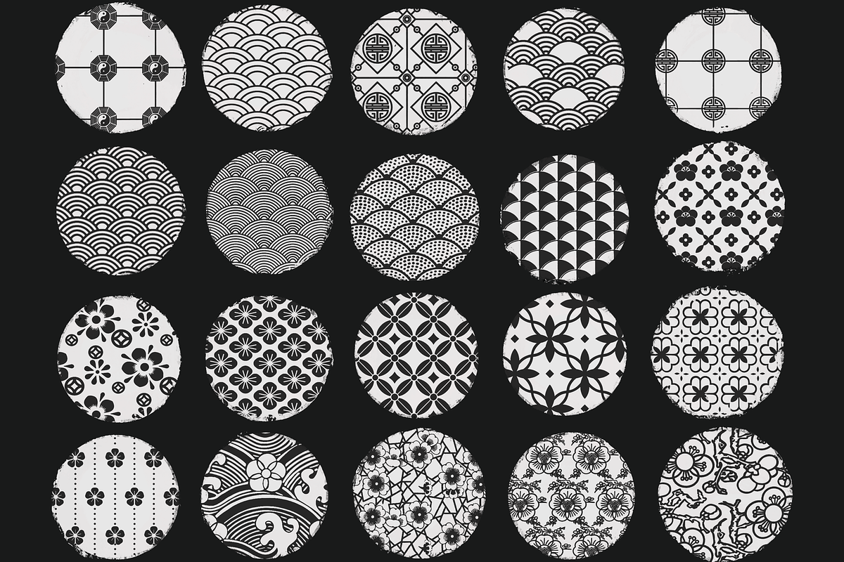 Traditional Asian pattern brushes, a Brush Add-On by TheWhiteCatLab (Photo 4 of 10)