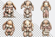 Whimsical Easter Bunny Clipart Bundl, an Illustration by SVGArt (Thumbnail 3 of 7)