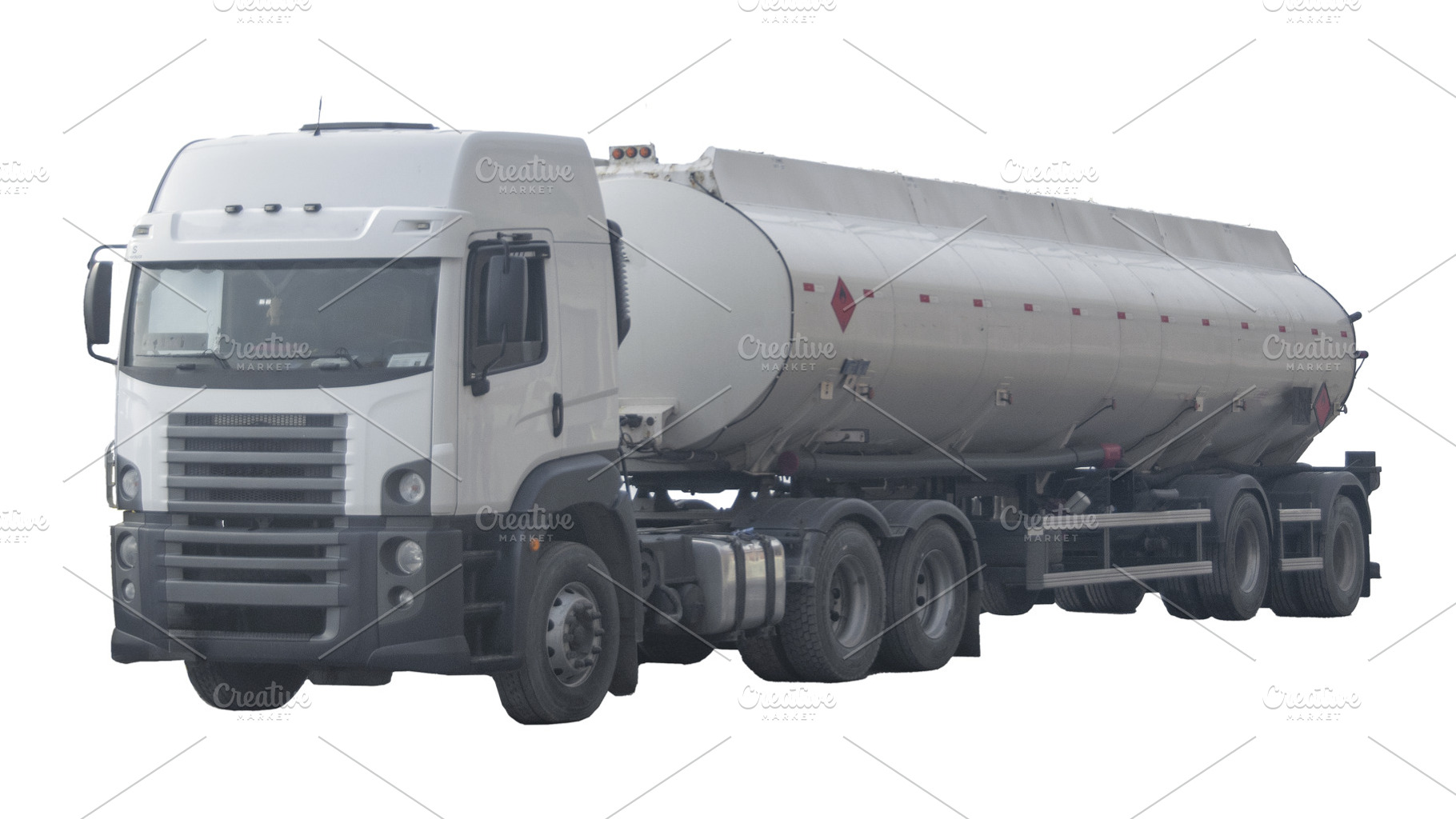 Isolated of gasoline truck, a Transportation Photo by DanFLCreativo