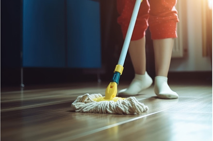 Woman cleaning kids floor. Generate, a Person Photo by Ylivdesign