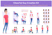 Cheerful Guy Creation Kit, an Object Graphic by VectorVision (Thumbnail 1 of 9)