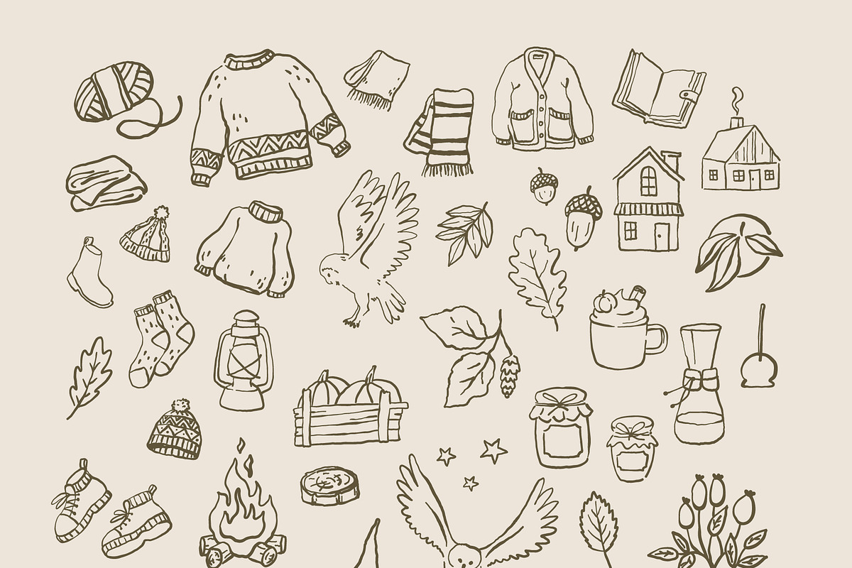 Autumn Hand Drawn Illustrations, an Illustration by Anastasiya Klempach (Photo 9 of 13)
