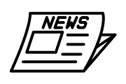 Newspaper icon, an Outline Icon by Sumberpangan (Thumbnail 1 of 5)