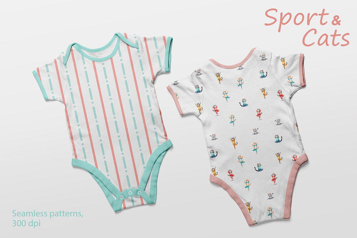Pattern set Sport and cats, a Pattern Graphic by L- design studio (Photo 4 of 5)