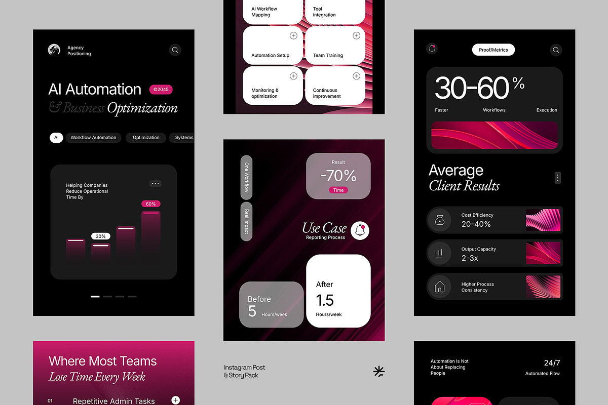 AI Services / Agency Instagram Pack, a Social Media Template by fakhroo (Photo 5 of 7)