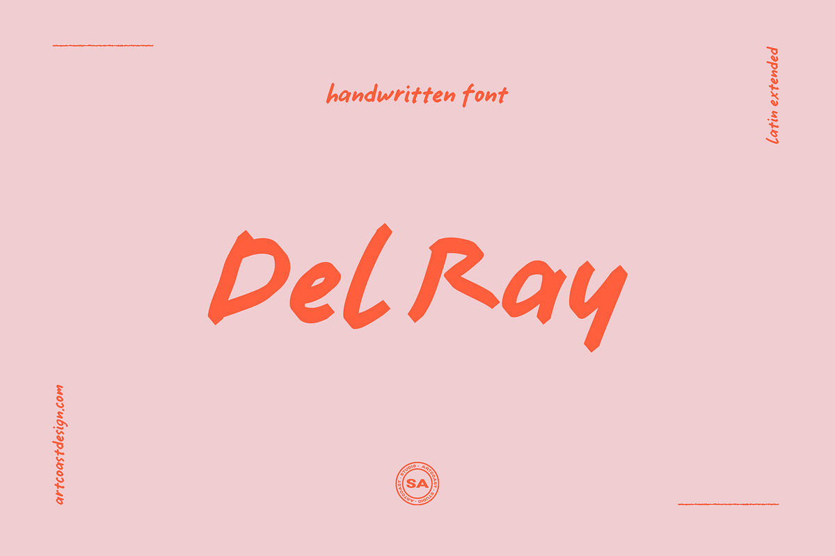 SA Del Ray Handwritten Font, a Handwritten Font by Artcoast Fonts (Photo 1 of 7)