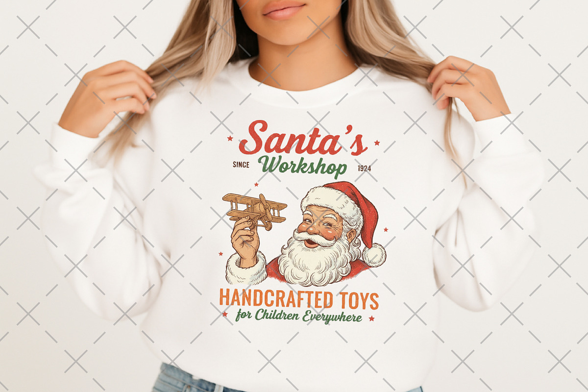 Christmas Santa Vintage Farmhouse, an Illustration by Craft Nest (Photo 2 of 6)