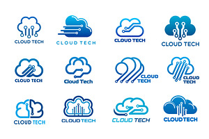 Cloud data, technology icons, a Technology Illustration by Vector Tradition