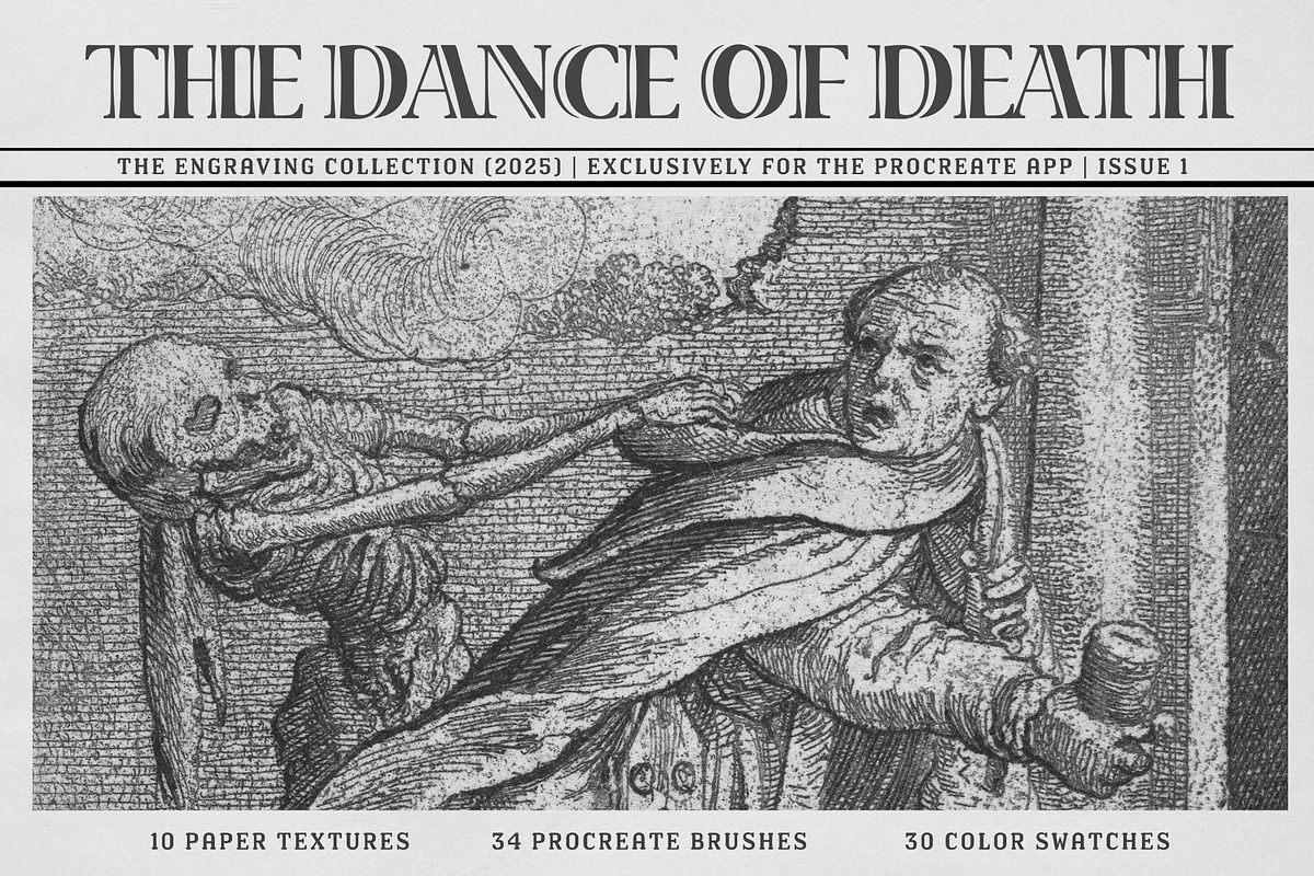 The Dance of Death Procreate Kit, a Brush Add-On by Digi Life (Photo 1 of 11)
