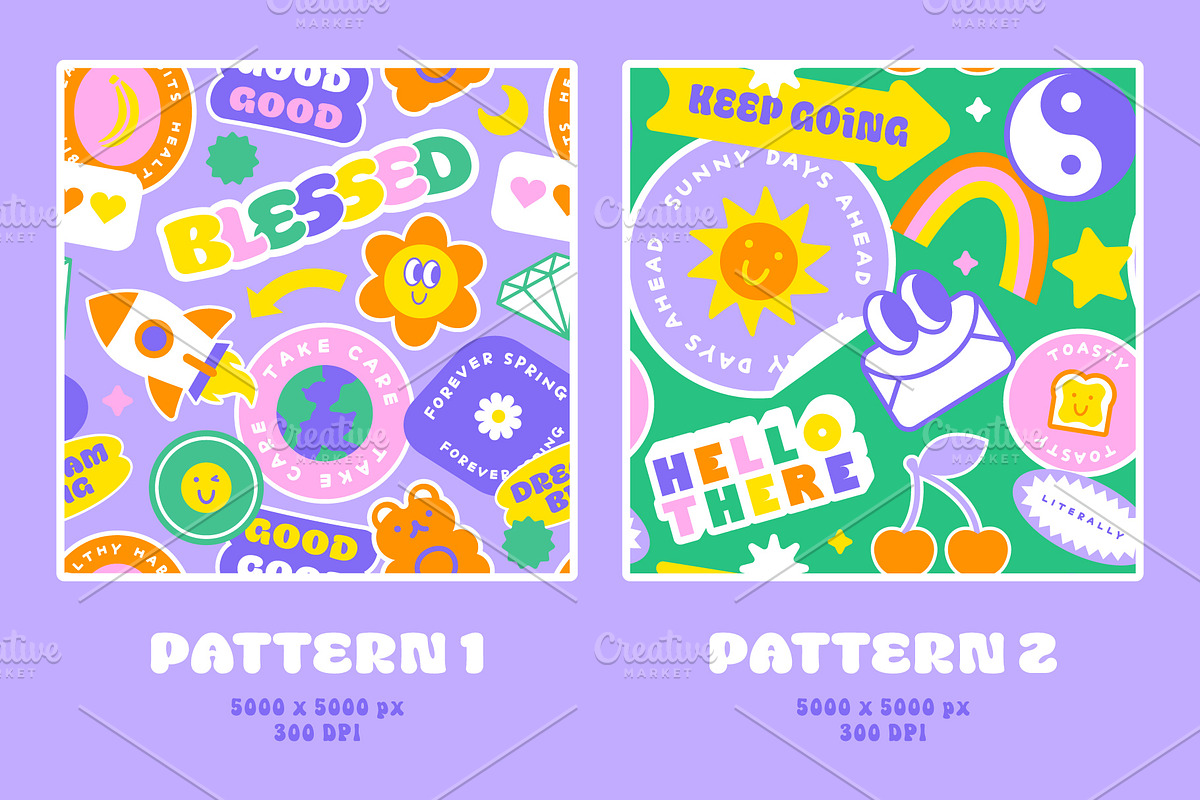 Y2K Label Set: Graphics & Patterns, an Illustration by Dedraw Studio (Photo 3 of 11)
