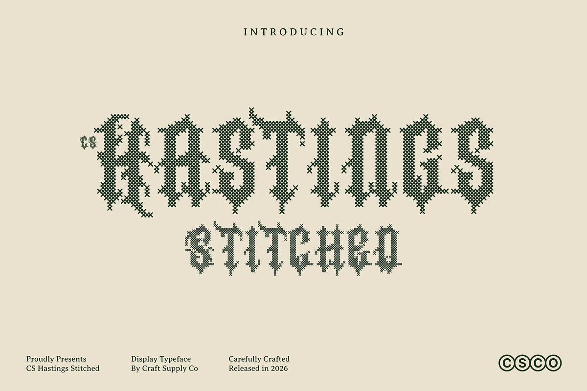 CS Hastings Stitched, a Blackletter Font by Craft Supply Co. (Photo 1 of 8)