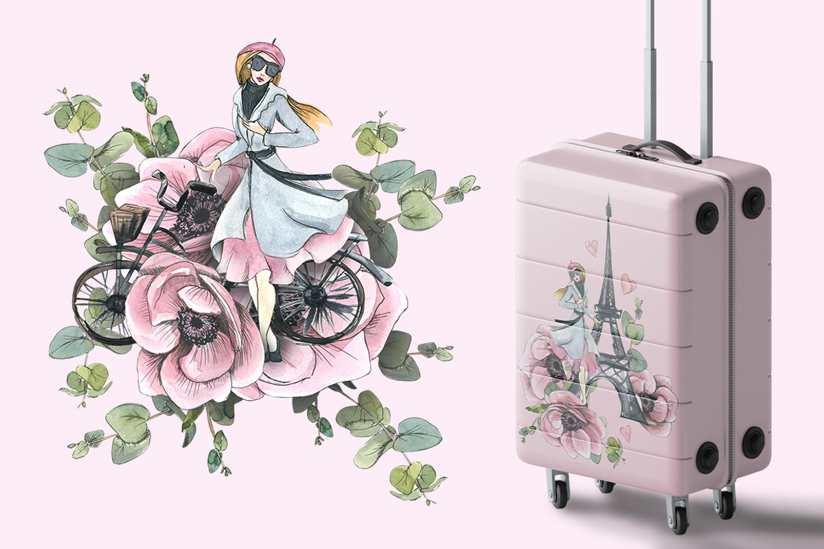 Paris romantic watercolor clipart, a Decorative Illustration by NATASHA CHU (Photo 7 of 17)