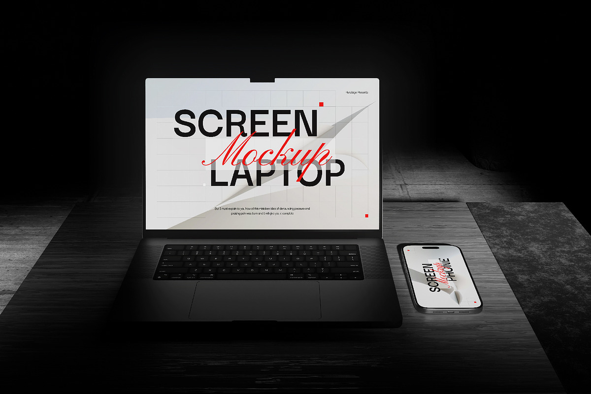 Laptop and Phone Device Mockup, a Wearable Device Mockup by herutage (Photo 2 of 4)