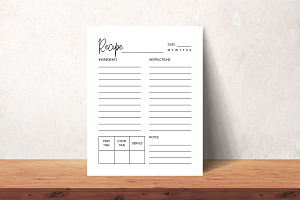 Recipe Template Printable