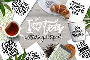I love tea - clipart & lettering, a Decorative Illustration by Lana Sham (Thumbnail 1 of 13)
