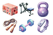 Watercolor Fitness Workout Clipart, an Illustration by Daily.Designs (Thumbnail 2 of 5)