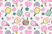 Pickleball Seamless Pattern, a Pattern Graphic by Coastal 5 Designs (Thumbnail 2 of 3)