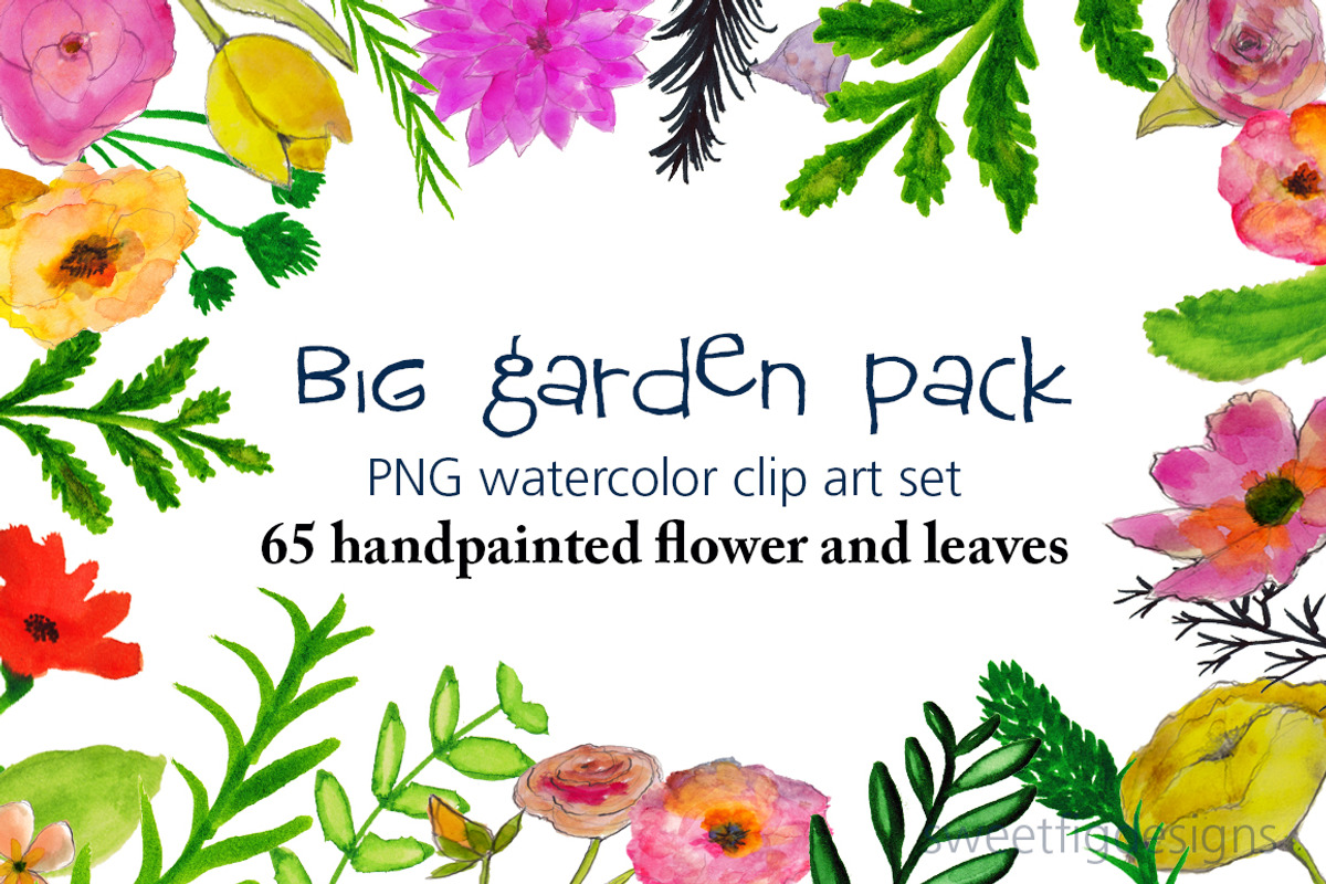 hand painted flower clip set, an Illustration by Sweet Fig (Photo 1 of 2)