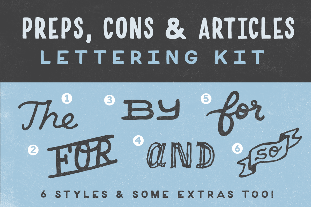 Preps, Cons, & Articles Lettering, an Illustration by Satchel & Sage (Photo 1 of 3)