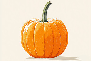 Vibrant orange pumpkin with green, a Food & Drink Photo by MistyDay