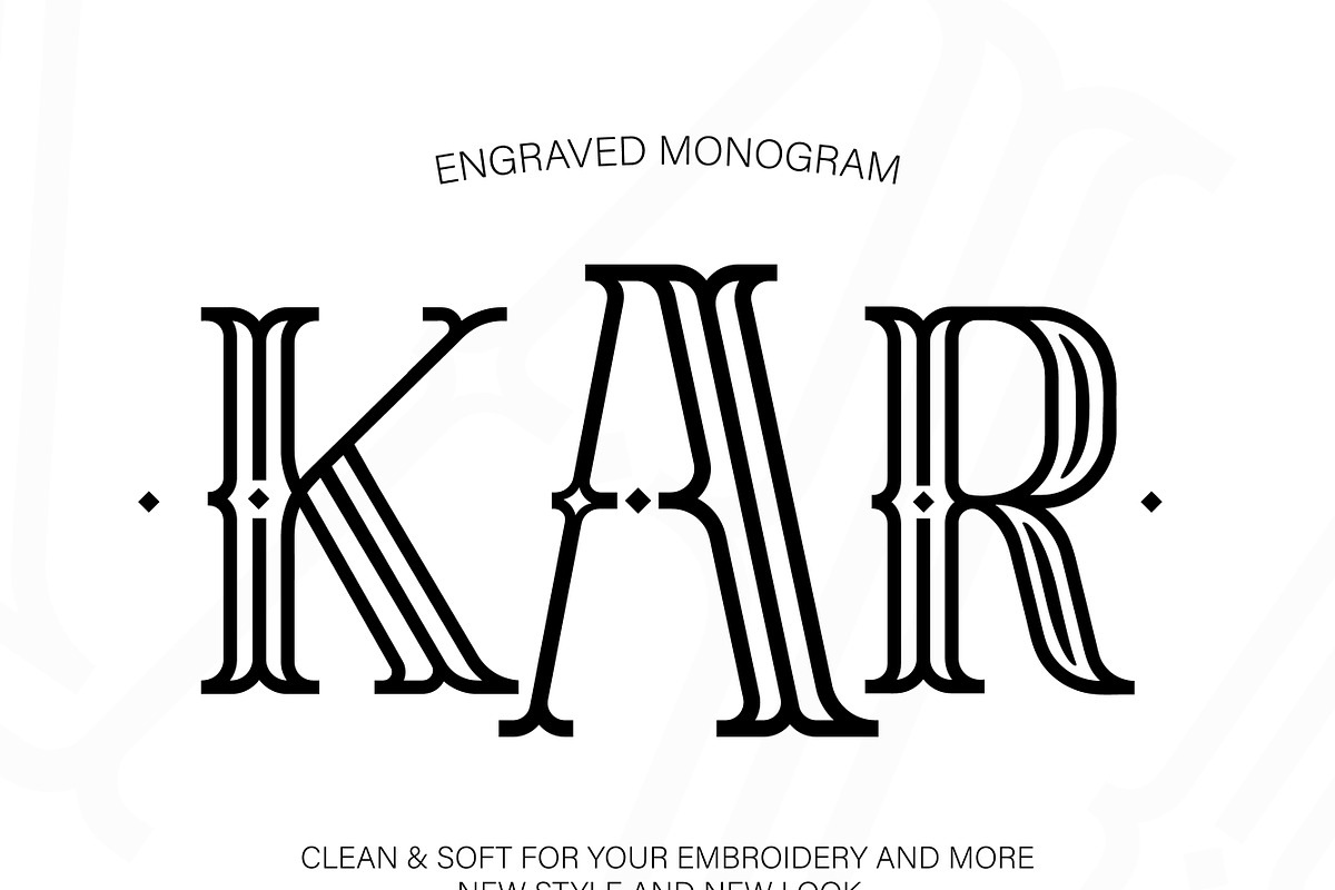 Engraved Monogram, a Serif Font by MaxArt Foundry (Photo 1 of 4)