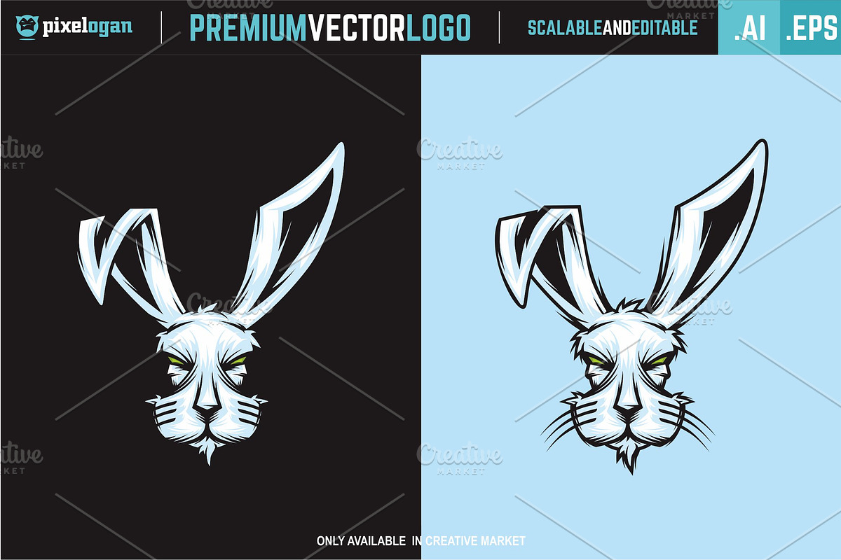 Rabbit Head Logo, a Branding & Logo Template by pixelogan (Photo 2 of 3)