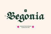 ED Begonia - Blackletter Typeface, a Blackletter Font by Emyself Design (Thumbnail 1 of 12)
